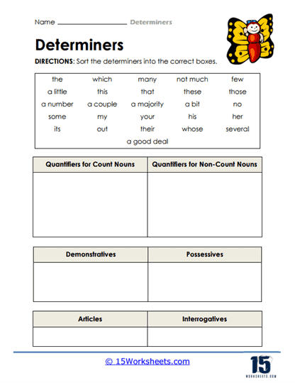 Sort It Out worksheet for evaluating students' sorting skills in Number Theory Sorting assessment worksheet for Pre-K students focusing on shapes and colors