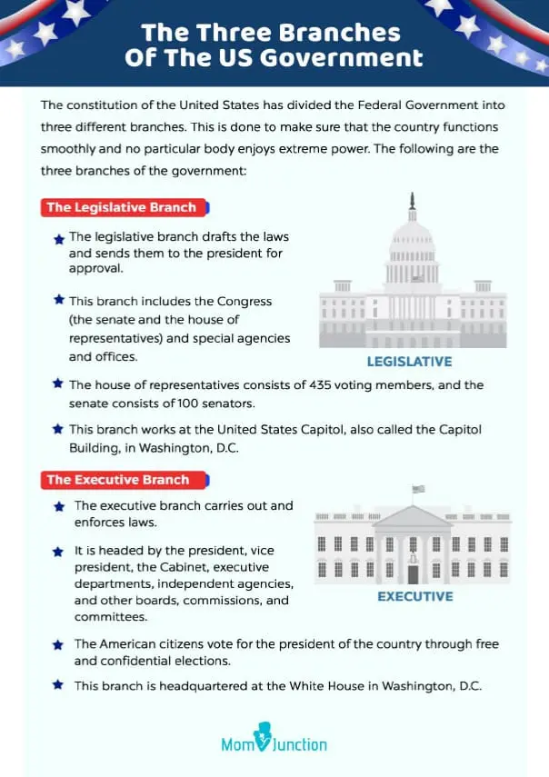 An engaging worksheet for kids to sort roles within the three branches of government