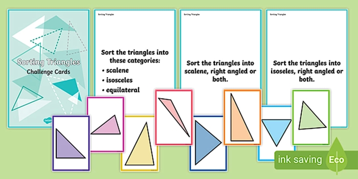 Fifth grade math worksheet focused on sorting acute right and obtuse triangles