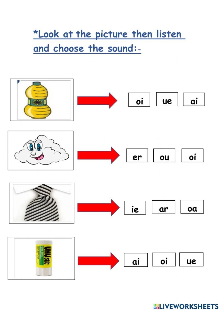 Phonics assessment worksheet for early learners Sound Off! worksheet assessing Pre-K students' letter sounds