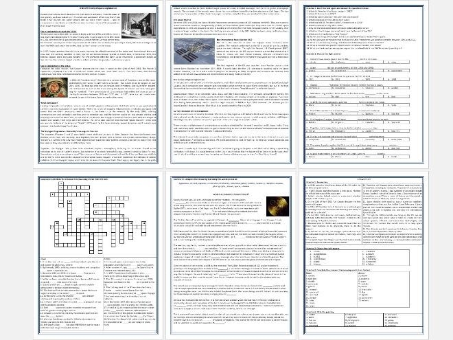 Seventh grade students analyzing a detailed reading passage about government space exploration budgets on a printed worksheet