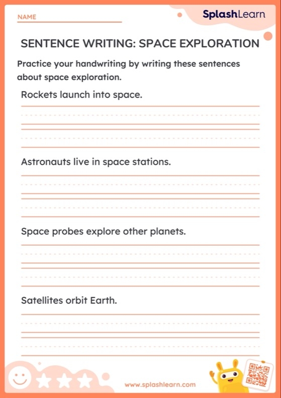 A student worksheet page showing reading comprehension questions about government funding decisions for space exploration programs