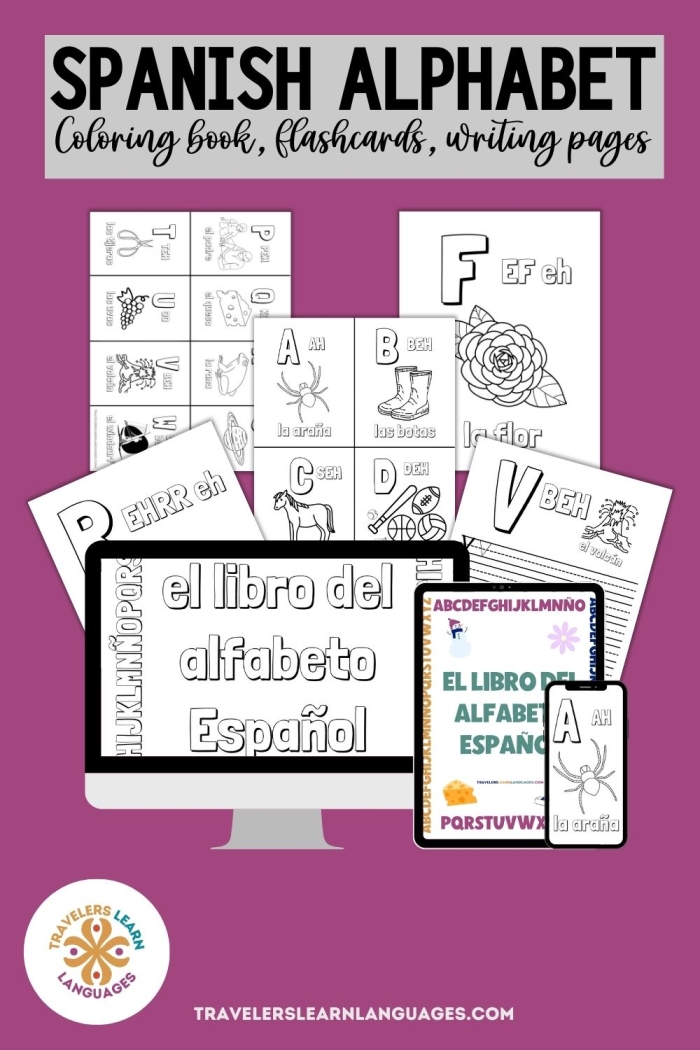 Kindergarten student practicing the Spanish alphabet with a fun printable worksheet