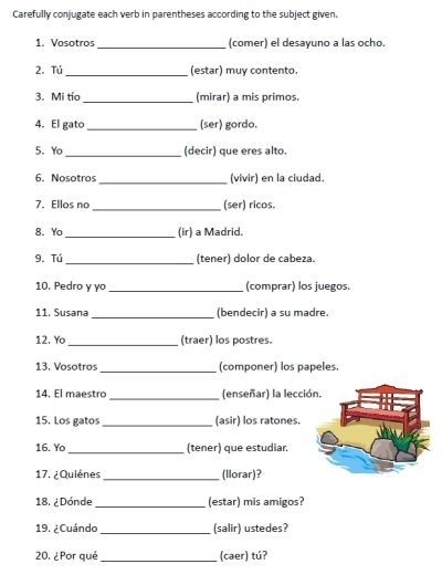 Fifth grade Spanish worksheet featuring animal vocabulary sentences for students