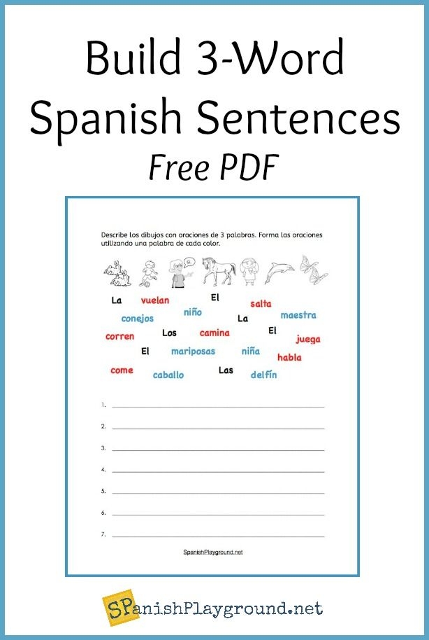 Fifth grade Spanish worksheet featuring animal vocabulary translation practice exercises for beginning language learners
