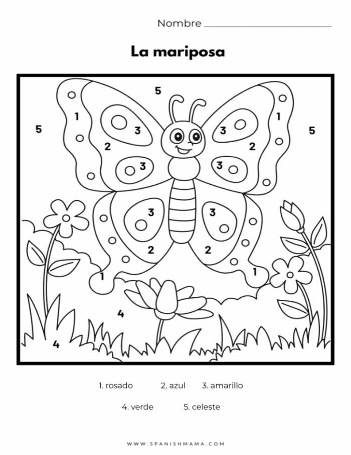 Algebra worksheet for Second Grade Colors in Spanish worksheet for Second Grade
