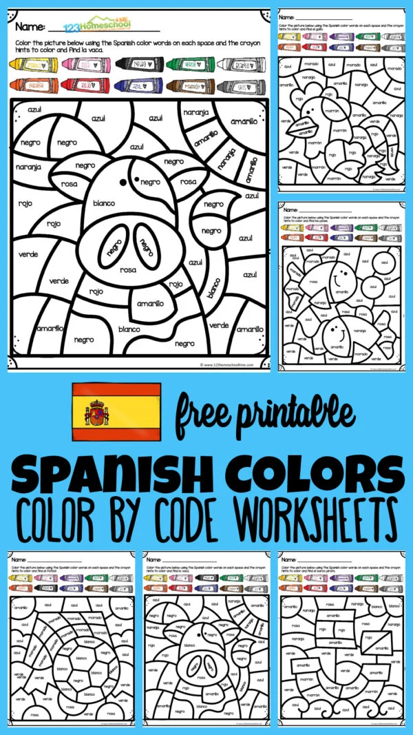 Second Grade Spanish Colors Worksheet 12 Colorful Spanish vocabulary worksheet for second grade math practice