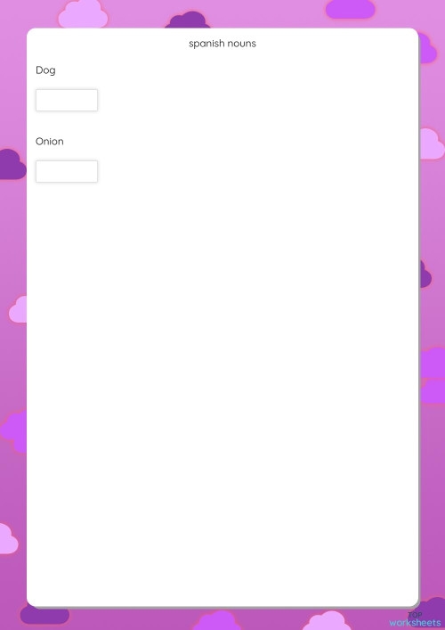 Educational guide on using "el" and "la" with Spanish nouns Nouns in Spanish worksheet for fourth graders focusing on gendered articles