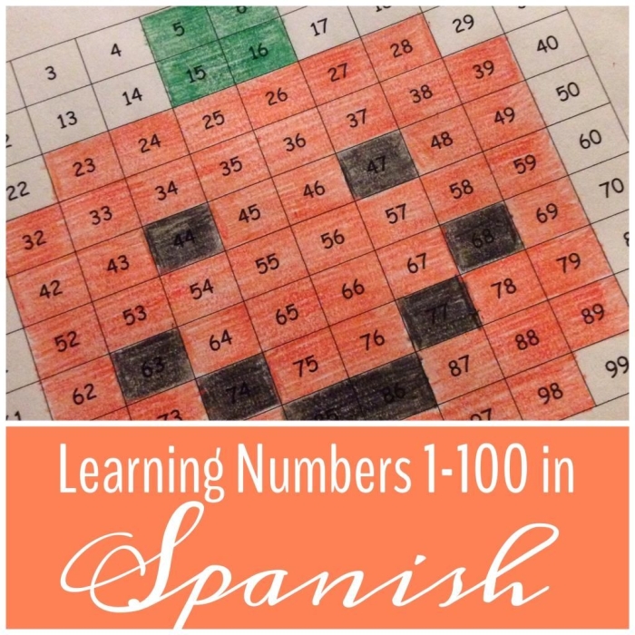 Second grade worksheet for learning and writing Spanish numbers from one to one hundred