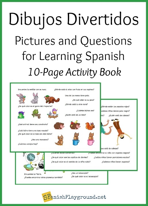 Fourth grade Spanish worksheet showing question words and sentence examples for learning how to ask questions in Spanish