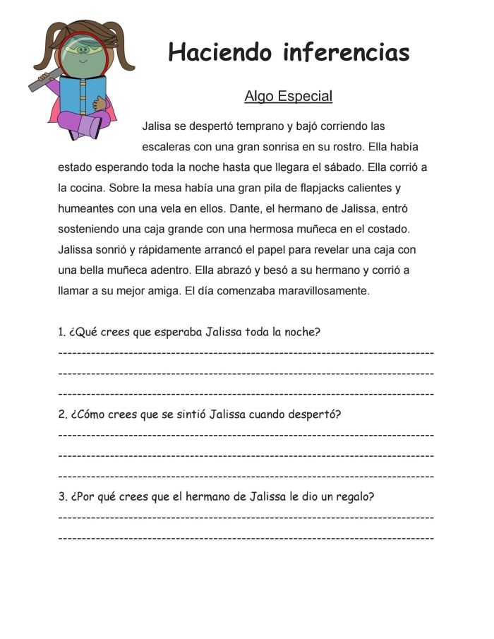 Fourth grade Spanish worksheet focusing on how to write questions and answers correctly