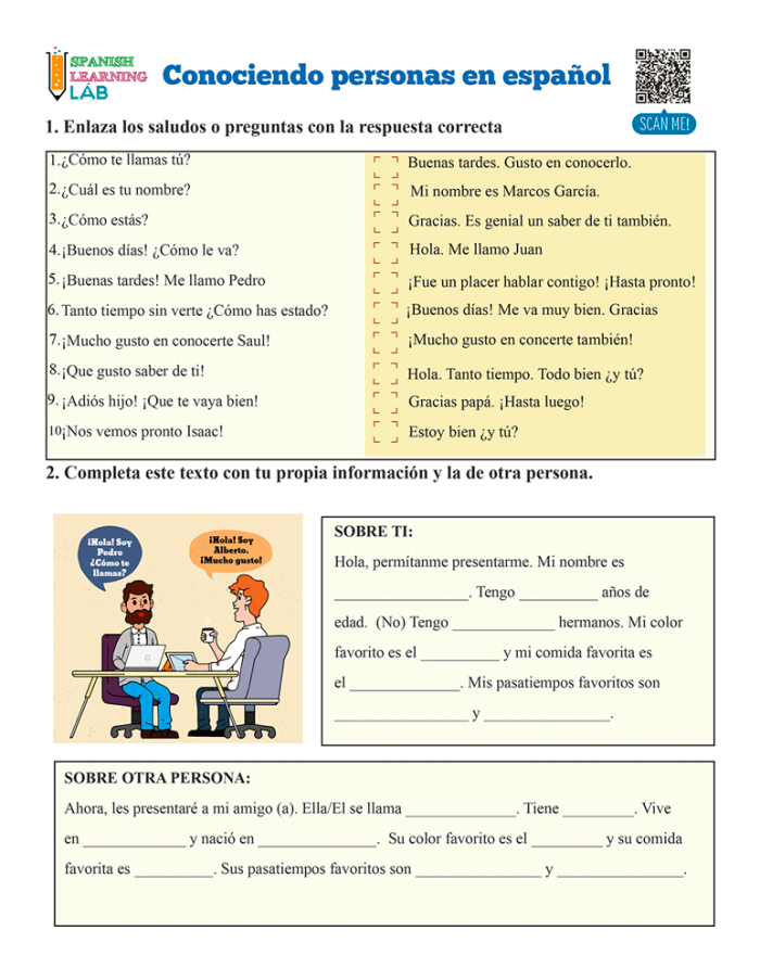 Fourth grade worksheet featuring Spanish question word exercises for spelling practice