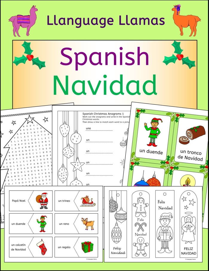 Fourth grade Spanish word fiesta subtraction worksheet with mini dictionary reference guide for language learners