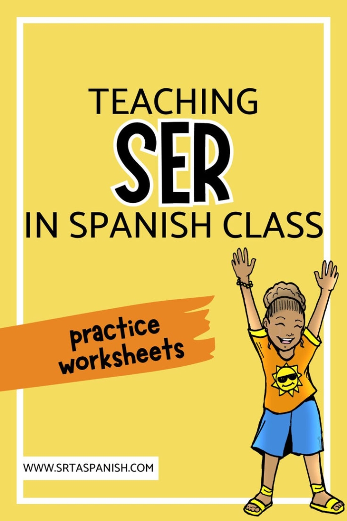 Spanish Verb Ser worksheet for fourth graders focusing on the verb "to be" in Spanish