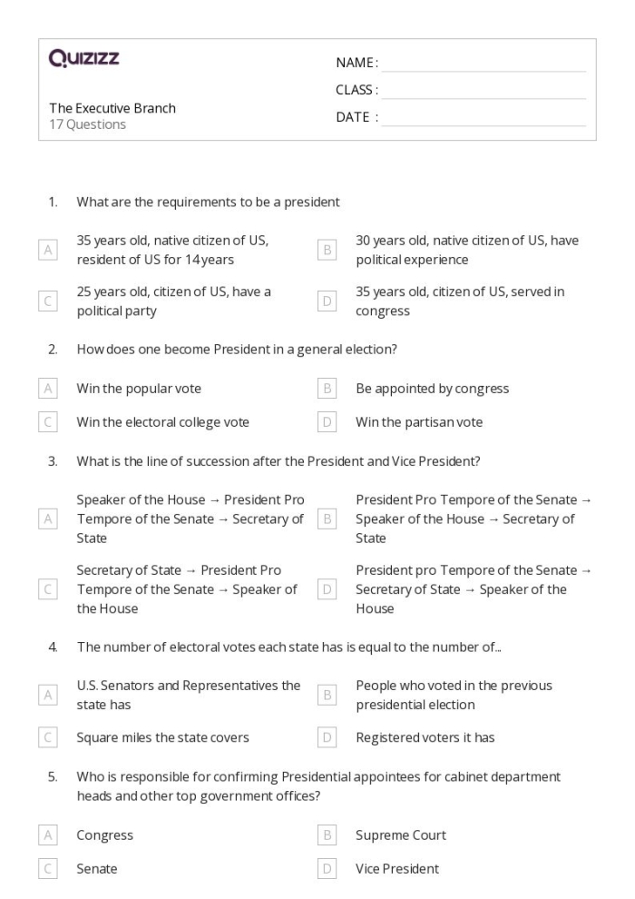 Educational resource illustrating spelling terms related to the executive branch for students Spelling worksheet for fourth graders focusing on key vocabulary about the U.S. executive branch