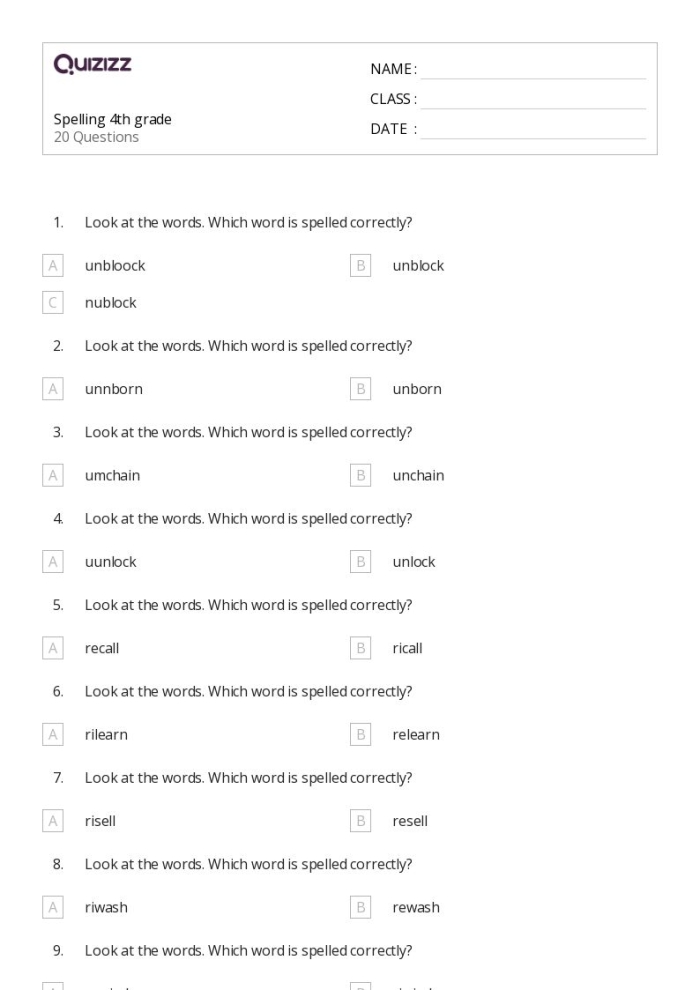 Sixth grade student completing a spelling practice worksheet with music recital theme and geometric shapes
