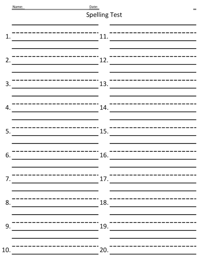 Sixth grade student practicing spelling words related to a music recital performance theme