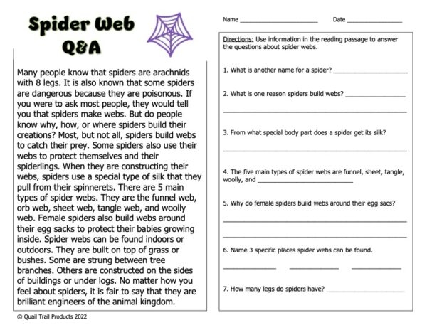 Fun Halloween geometry worksheet for practicing 90-degree angles with Simon the Spider Spider Web Angles worksheet featuring Simon the Spider creating right angles in a Halloween theme