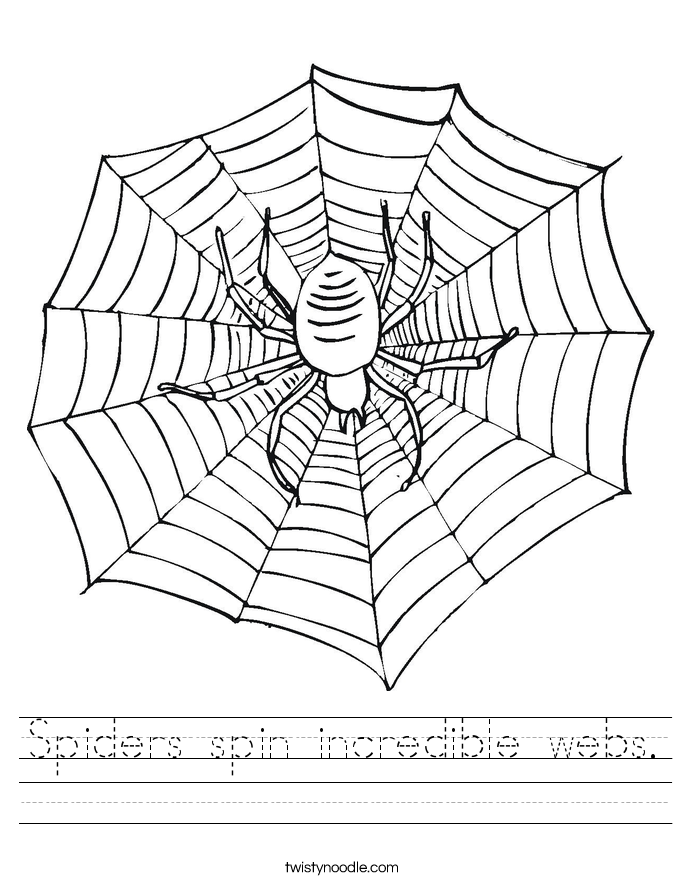 Educational activity image for understanding spider anatomy and web structure Spiders and Their Webs worksheet for second graders with a focus on anatomy terms