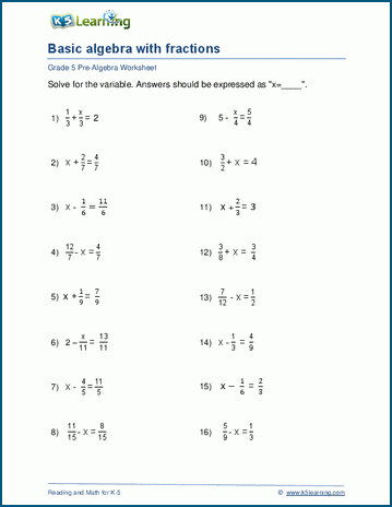 Algebra for Beginners worksheet featuring spooky witch themed math problems