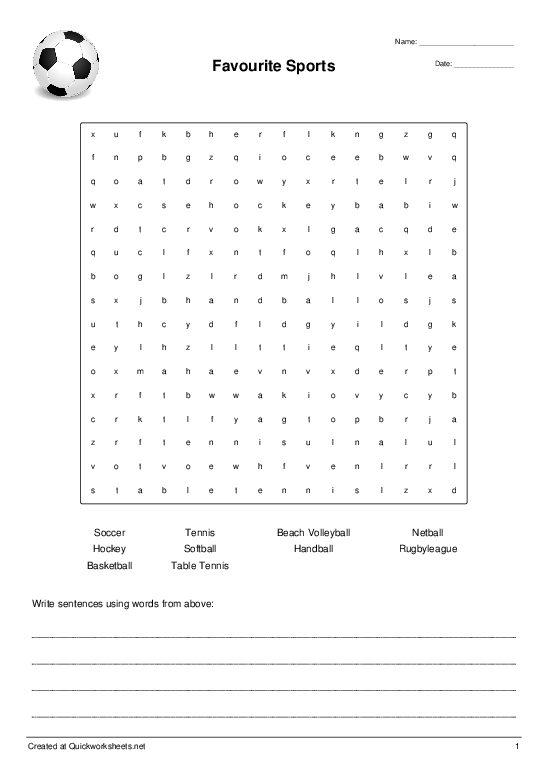 Fourth grade student solving sports-themed math word problems on a printable worksheet