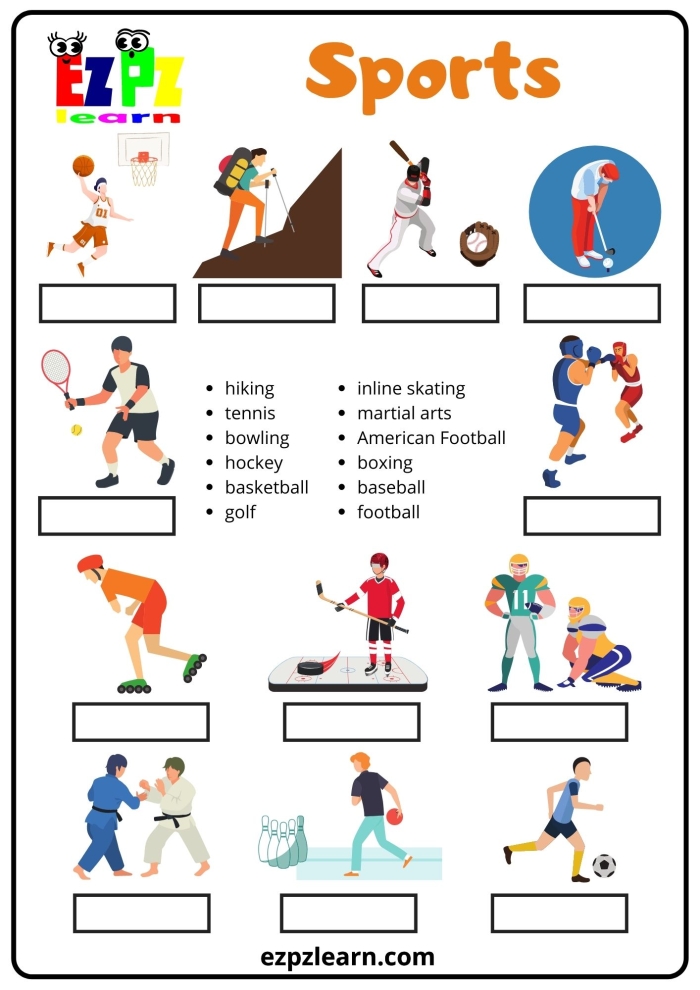 Fourth grade student working on a sports themed math word problems worksheet