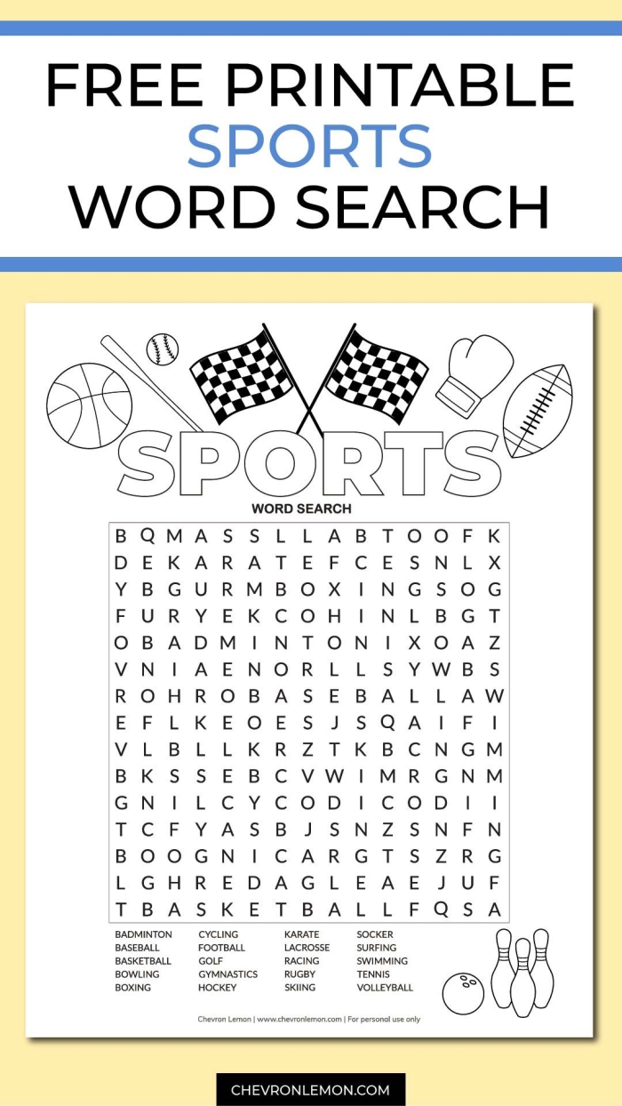 Engaging sports vocabulary puzzle for kids to enjoy and learn Sports Word Search worksheet for second graders to enhance vocabulary