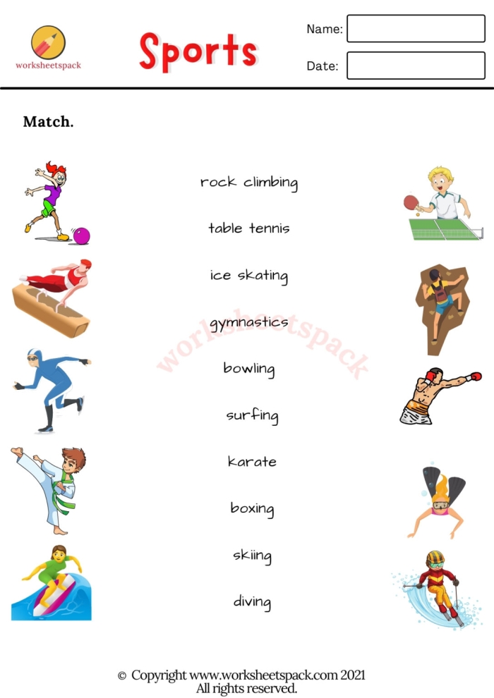 Colorful worksheet featuring sports-themed math word problems for fourth graders