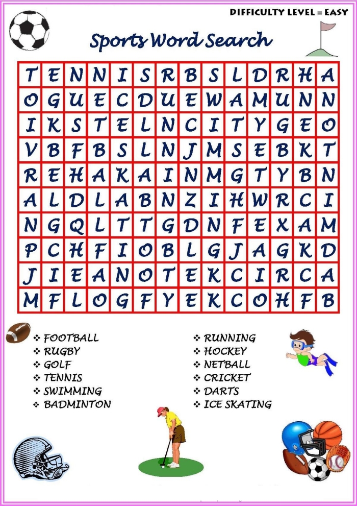 Engaging word search puzzle for kids focused on sports terminology Sports Word Search worksheet designed for second graders to enhance vocabulary