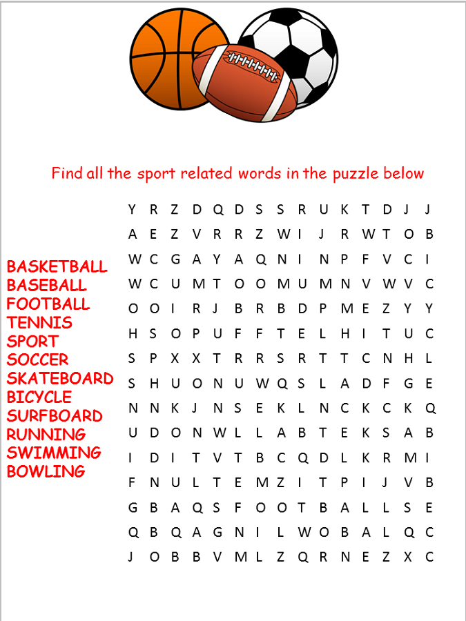 Fun and engaging sports-themed word search puzzle for kids Sports Word Search worksheet designed for second graders to enhance vocabulary skills