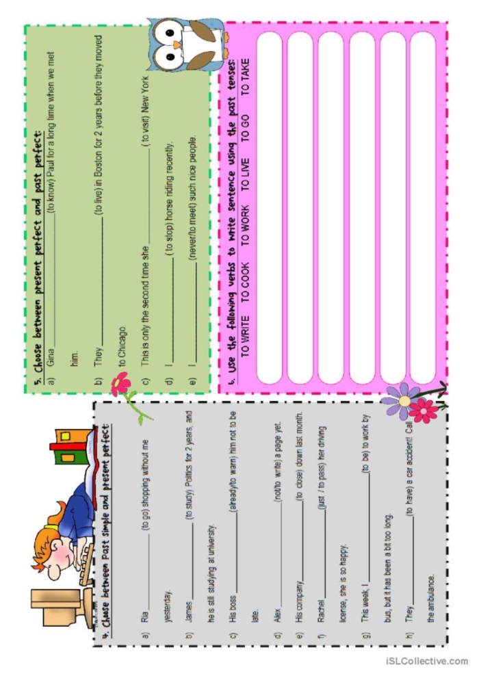 Grammar and Mechanics worksheet for Second Grade Worksheet showcasing present and past tense verbs for second graders to match. Spot the Past Tense worksheet for practicing verb tenses.