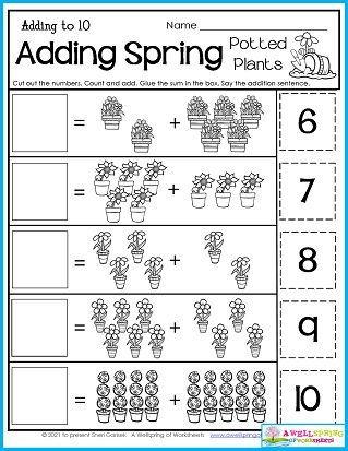 Spring-themed addition practice for early learners First grade spring addition worksheet with colorful flowers and math problems