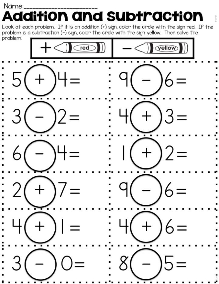 First grade spring puzzle worksheet for practicing addition and subtraction within ten