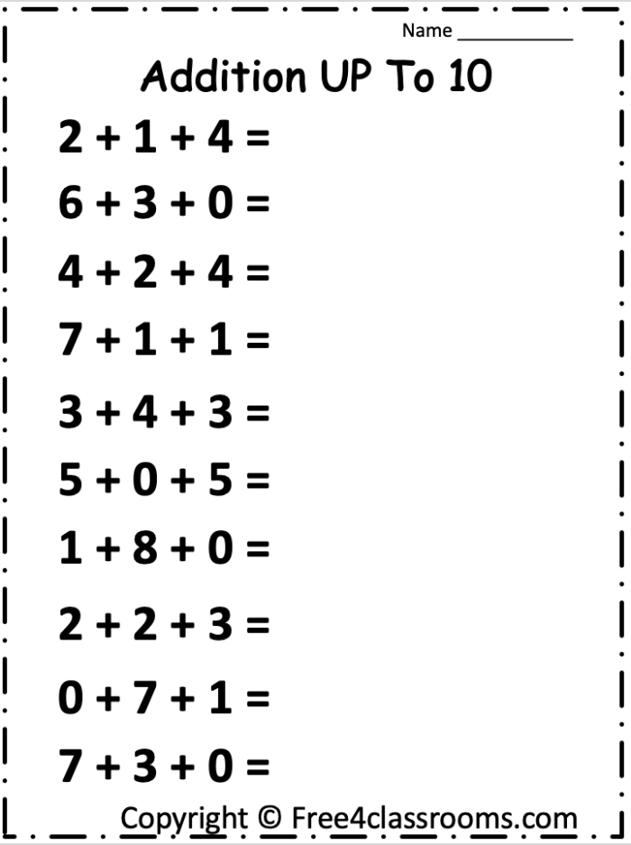 First grade spring math puzzle worksheet showing addition and subtraction problems within 10 with colorful seasonal illustrations
