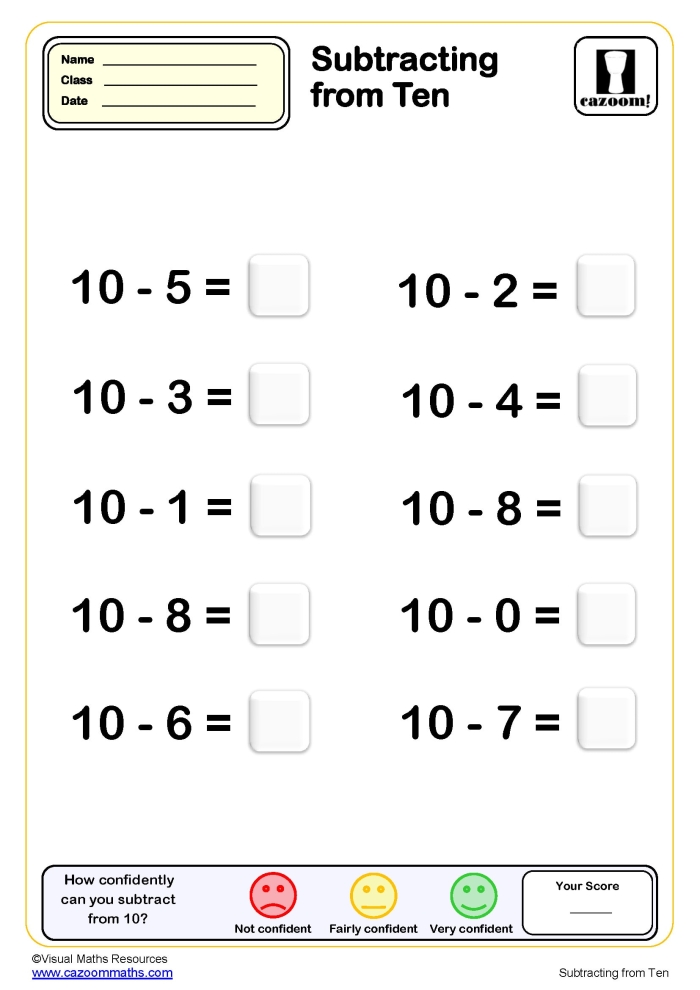First grade math worksheet featuring a spring-themed addition and subtraction puzzle for students