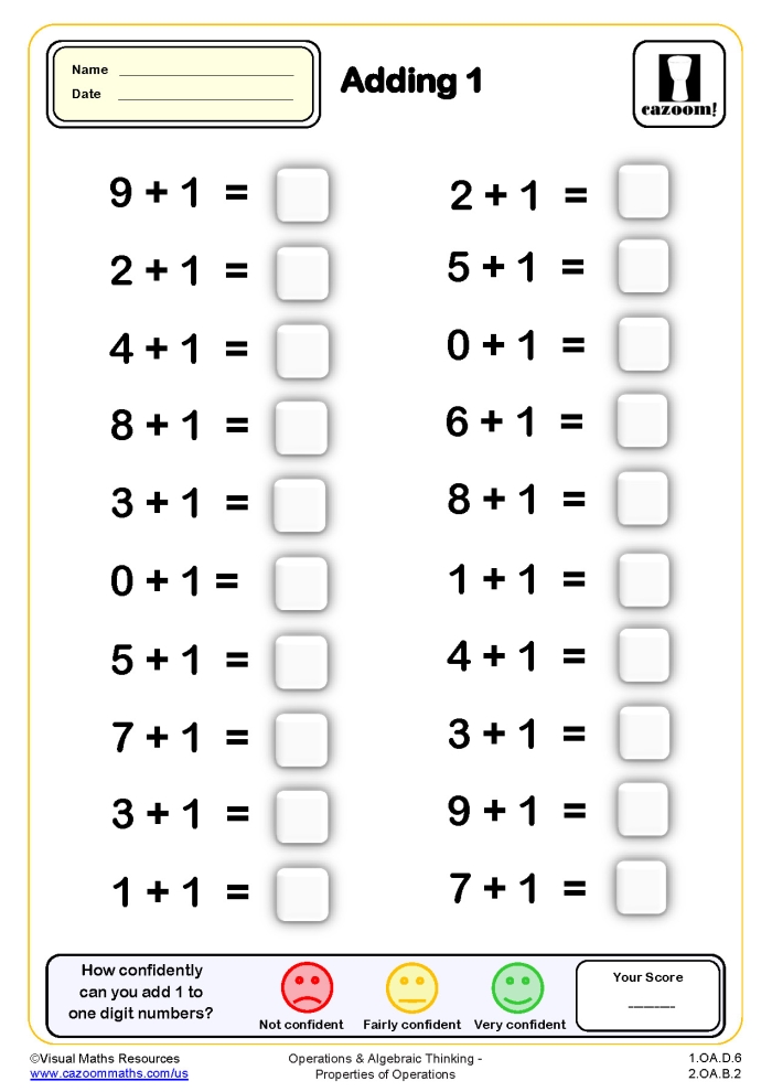 Spring-themed addition and subtraction puzzle worksheet for first graders
