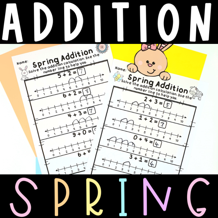 First grade students practice twenty single-digit math problems on this Spring Into Addition worksheet 21