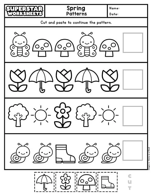 Second grade spring themed adjective worksheet for grammar practice