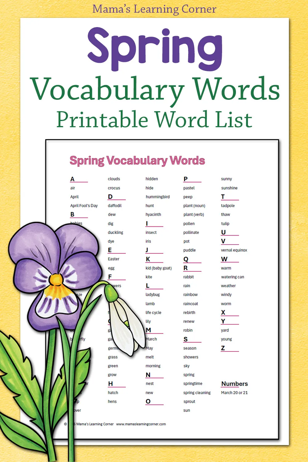 Second grade grammar worksheet featuring spring themed sentences and descriptive adjectives practice