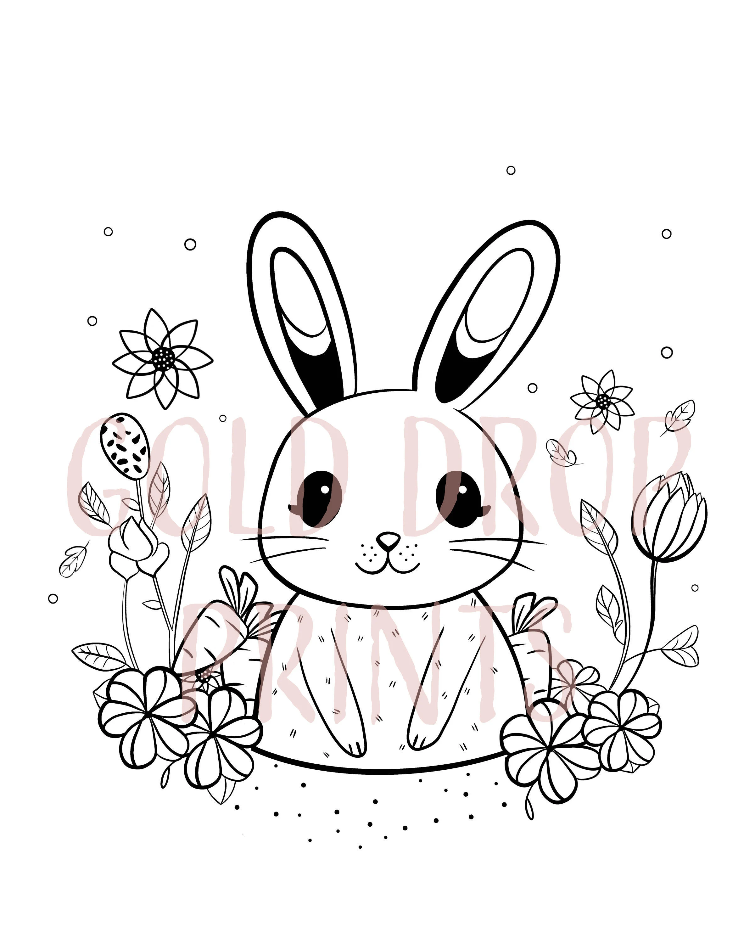 Kindergarten worksheet showing a cute bunny in a basket to color for spring reading activity 16