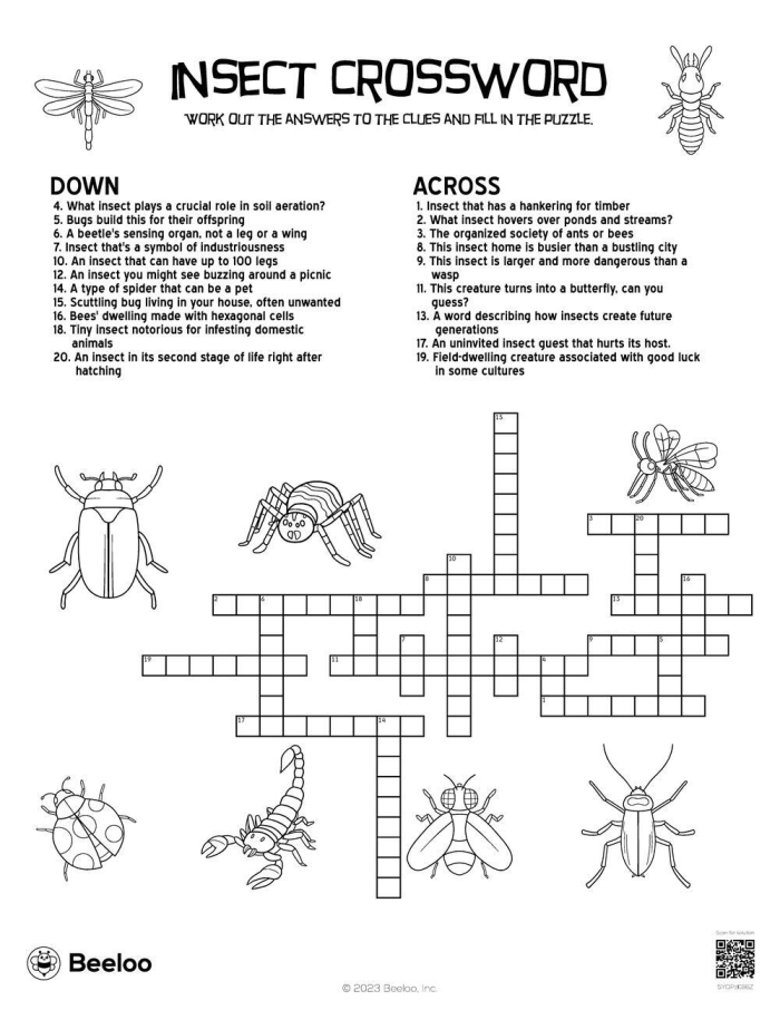 Spring Insect Crossword Worksheet for Second Grade Science Lesson 13 Second grade student filling out a spring insects crossword puzzle worksheet