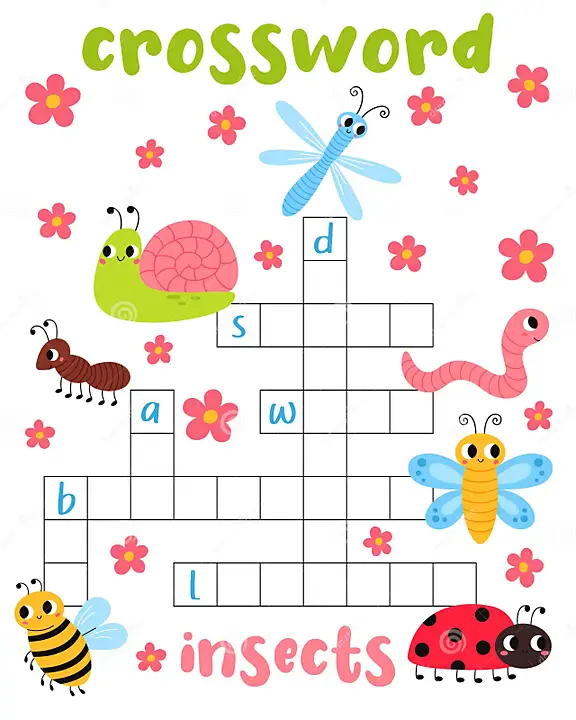 Spring Insects Crossword Worksheet Number 12 Second grade science worksheet featuring a spring insect crossword puzzle
