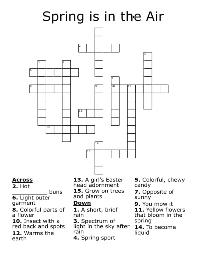 Spring Crossword Worksheet Life Science Activity for Second Grade Second grade student solving a spring-themed crossword puzzle about nesting birds