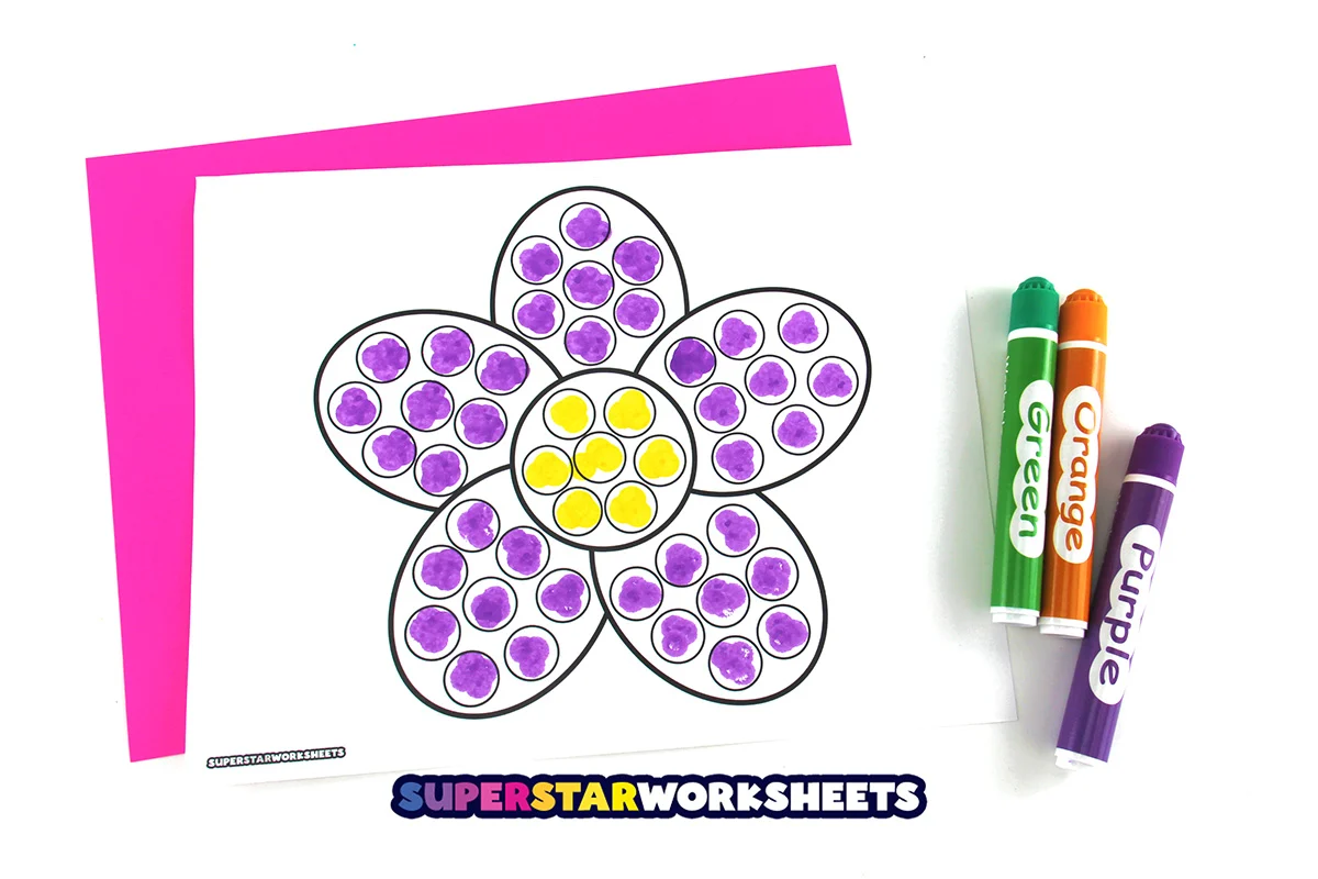 Engaging spring-themed activity for first grade to enhance decimal skills through fun matching challenges Colorful Spring Find It! worksheet featuring a puzzle for first graders to match flowers by size and color