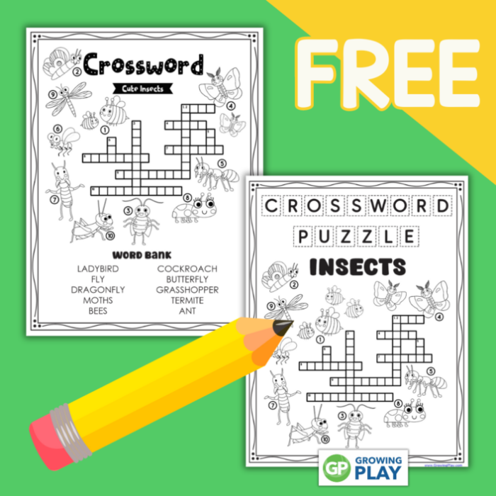 Spring Insects Crossword Worksheet for Second Grade Life Science Activity Second grade student solving a spring insects crossword worksheet about seasonal animal life