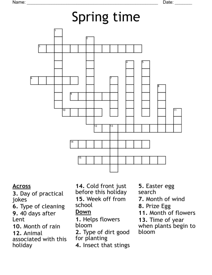 Spring Crossword Worksheet for Second Grade Life Science Activity 4 Second grade science student solving a crossword puzzle about spring birds and nature