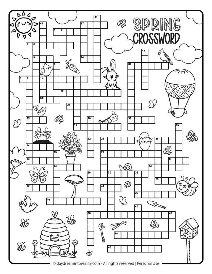 Spring Rain Crossword Worksheet Number 13 for History Students Second grade student solving a spring rain themed crossword puzzle worksheet
