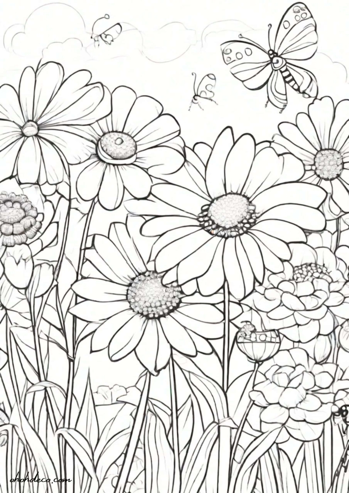 Spring Roses Coloring Page Worksheet for Mixed Operations in Kindergarten A delightful Spring Roses coloring page for kindergarten featuring lovely roses and friendly ladybugs