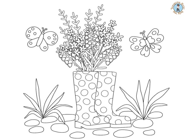Spring Roses Coloring Page Worksheet for Kindergarten Coloring page of vibrant spring roses accompanied by two cheerful ladybugs