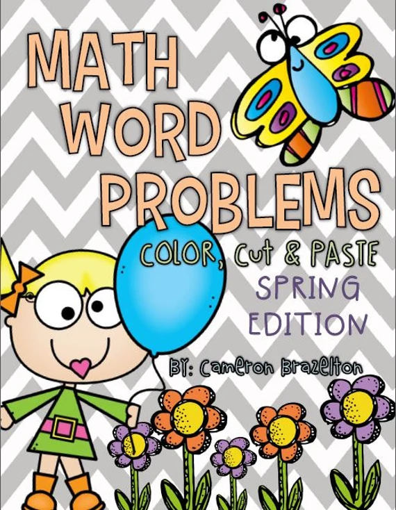 Spring-themed subtraction word problems worksheet for fourth graders